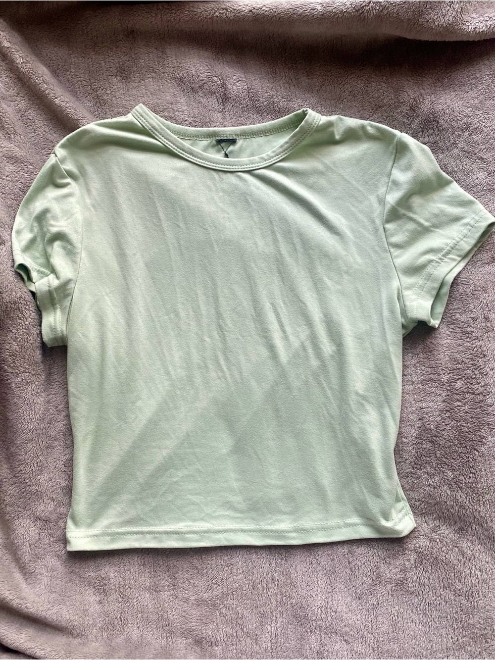Y2K Minimalist Matcha Green Small Ultra Soft Crewneck Baby Tee